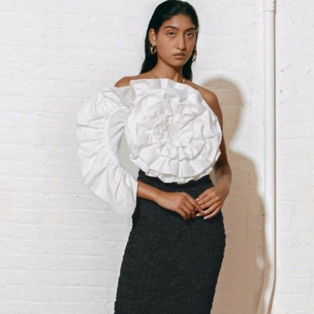 BNWT! Mara Hoffman Minerva Flower Appliqué One-Shoulder Top